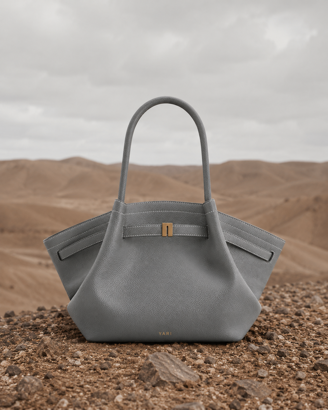 YARI Structured Tote Bag – Slate Grey
