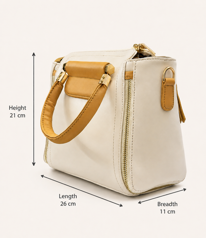 Luxury Designer Tote with Shoulder Strap & Lock Charm
