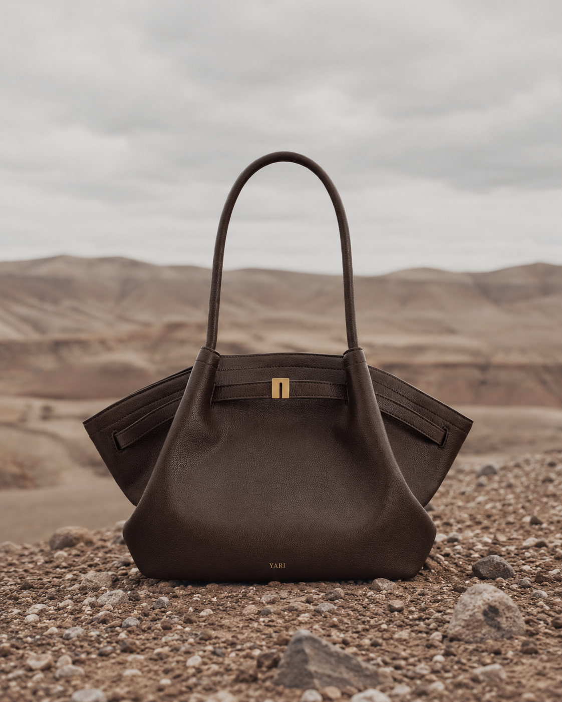 YARI Structured Tote Bag – Dark Brown