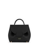 Midnight Luxe Mini Leather Top Handle Crossbody Bag in Black with Structured Silhouette for Elegant Everyday and Travel Style