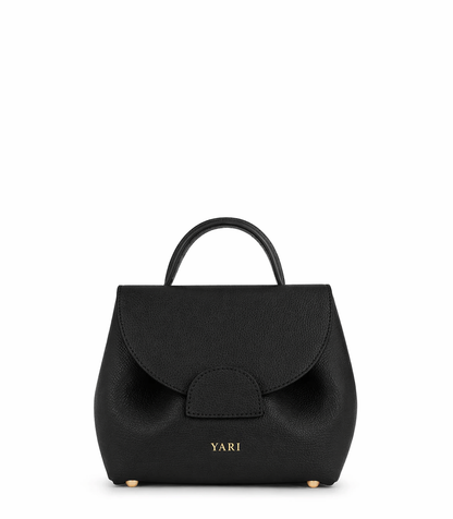 Midnight Luxe Mini Leather Top Handle Crossbody Bag in Black with Structured Silhouette for Elegant Everyday and Travel Style