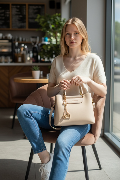 Aurielle Blush Luxe Structured Satchel