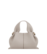 Elegant Winter Minimalist Look Featuring Rich Chocolate Wool Coat and Textured Knit Sleeves with Structured Stone Beige Leather Top Handle Handbag – Timeless Quiet Luxury Womenswear Editorial Style