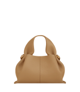 Sophisticated Minimalist Winter Look Featuring Oversized Black Wool Coat with Structured Camel Leather Crossbody Top Handle Handbag – Modern Quiet Luxury Womenswear Editorial Style