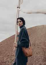 Elegant Tan Leather Mini Tote Bag for Women – Structured Top Handle Crossbody Handbag with Adjustable Shoulder Strap, Gold Hardware & Chic Everyday Designer Style Purse