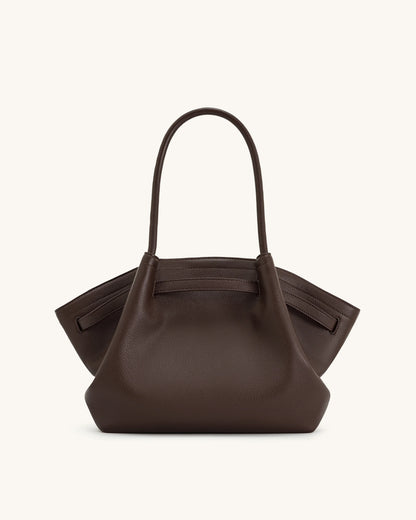 YARI Structured Tote Bag – Dark Brown