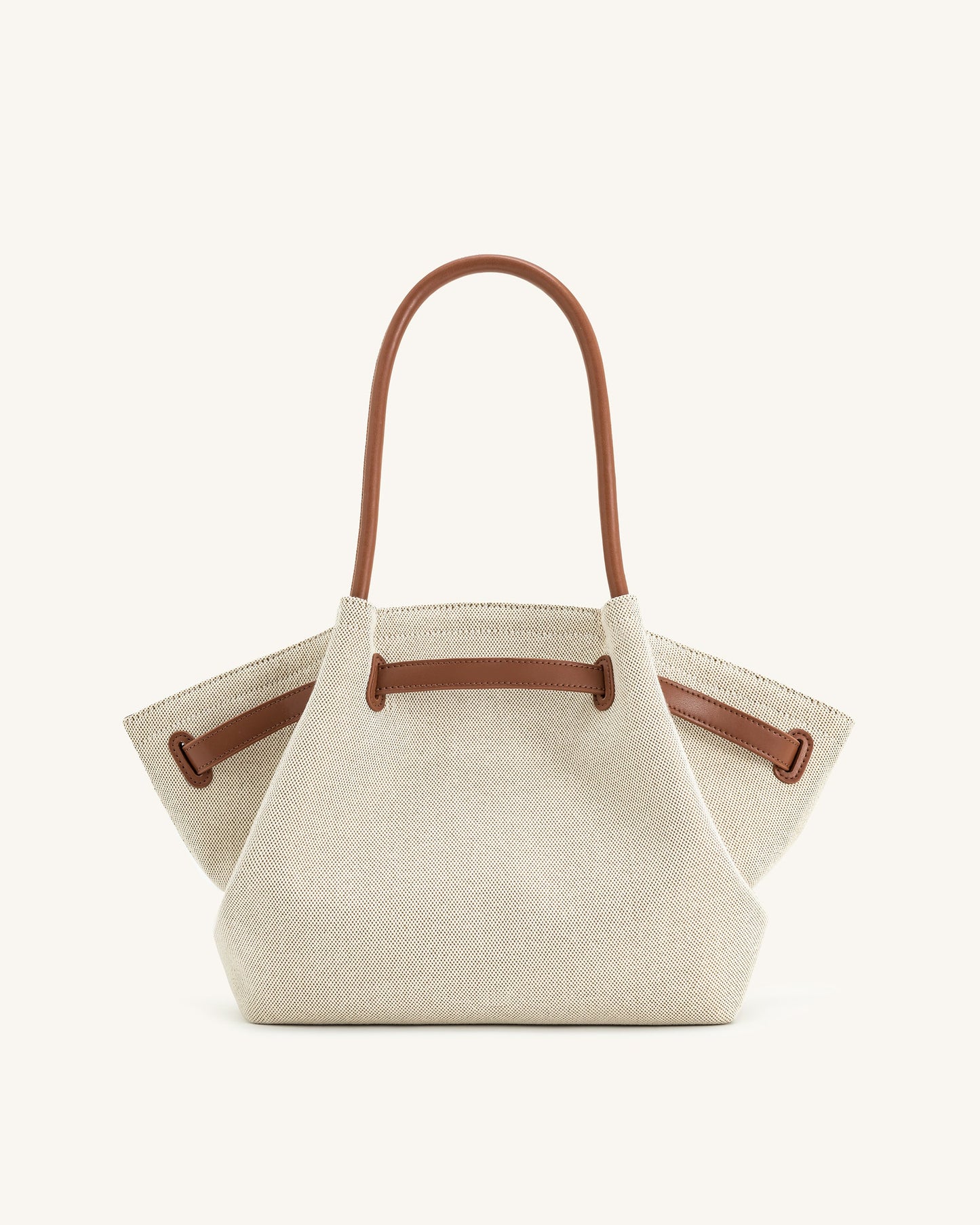 YARI Structured Tote Bag – Ivory & Tan