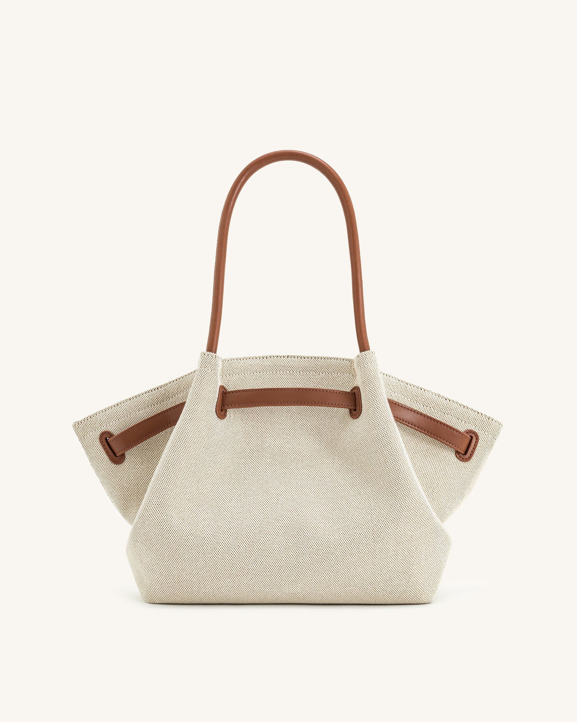 YARI Structured Tote Bag – Ivory & Tan
