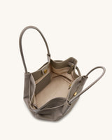 YARI Stone Structured Tote Bag with Gold Turn-Lock Clasp