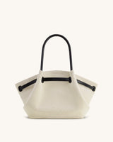 YARI Structured Tote Bag – Ivory & Black