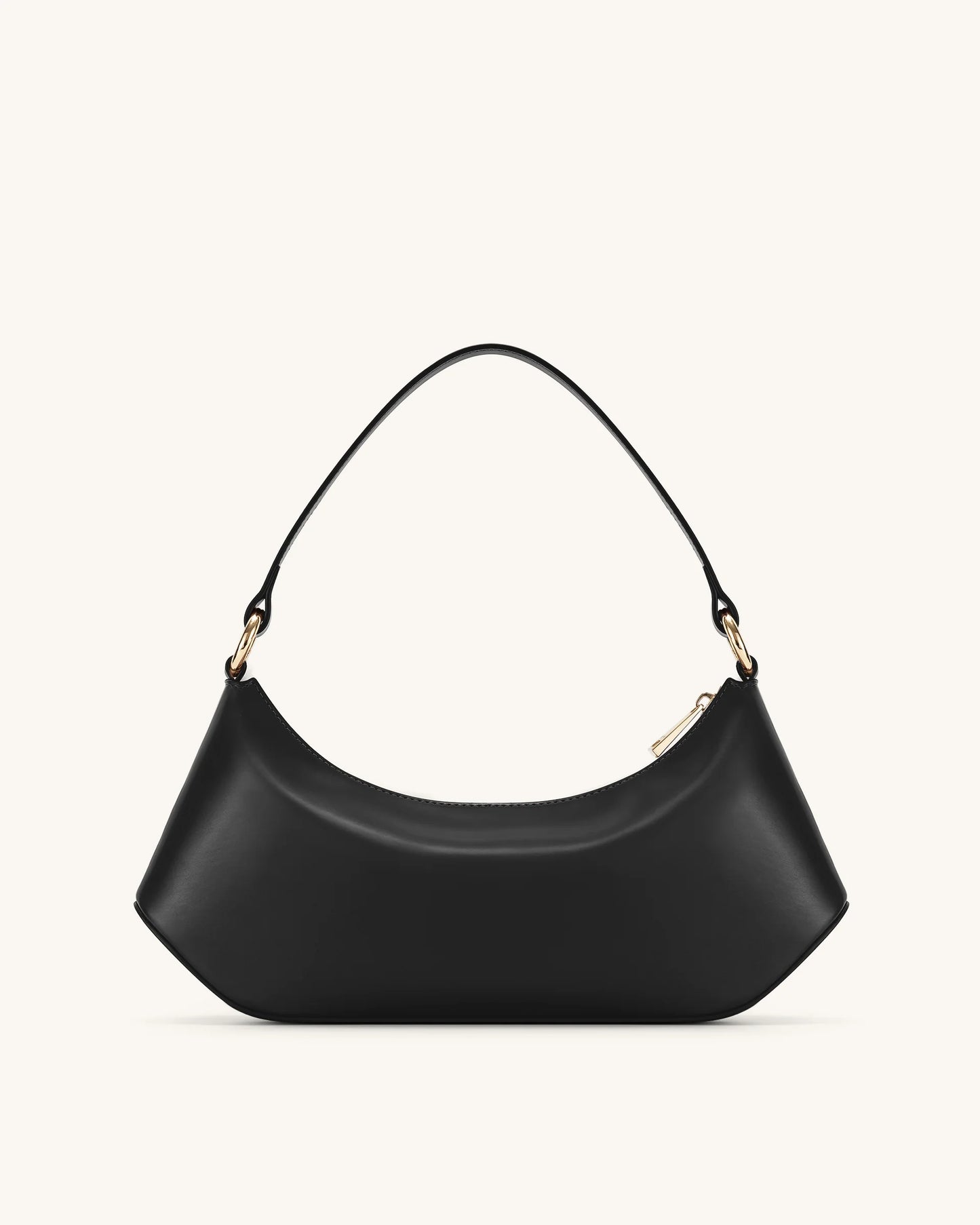 Black Vegan Leather Sling Bag