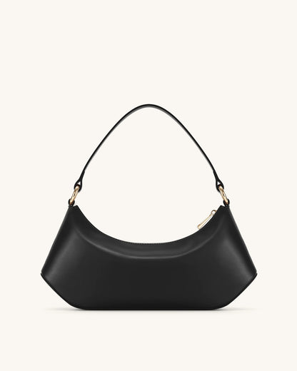 Black Vegan Leather Sling Bag