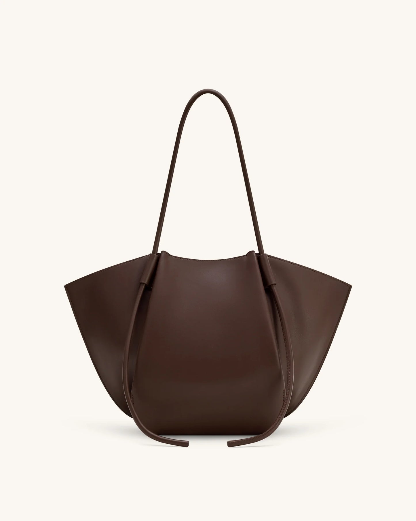 YARI Dark Chocolate Vegan Leather Oversized Tote Bag