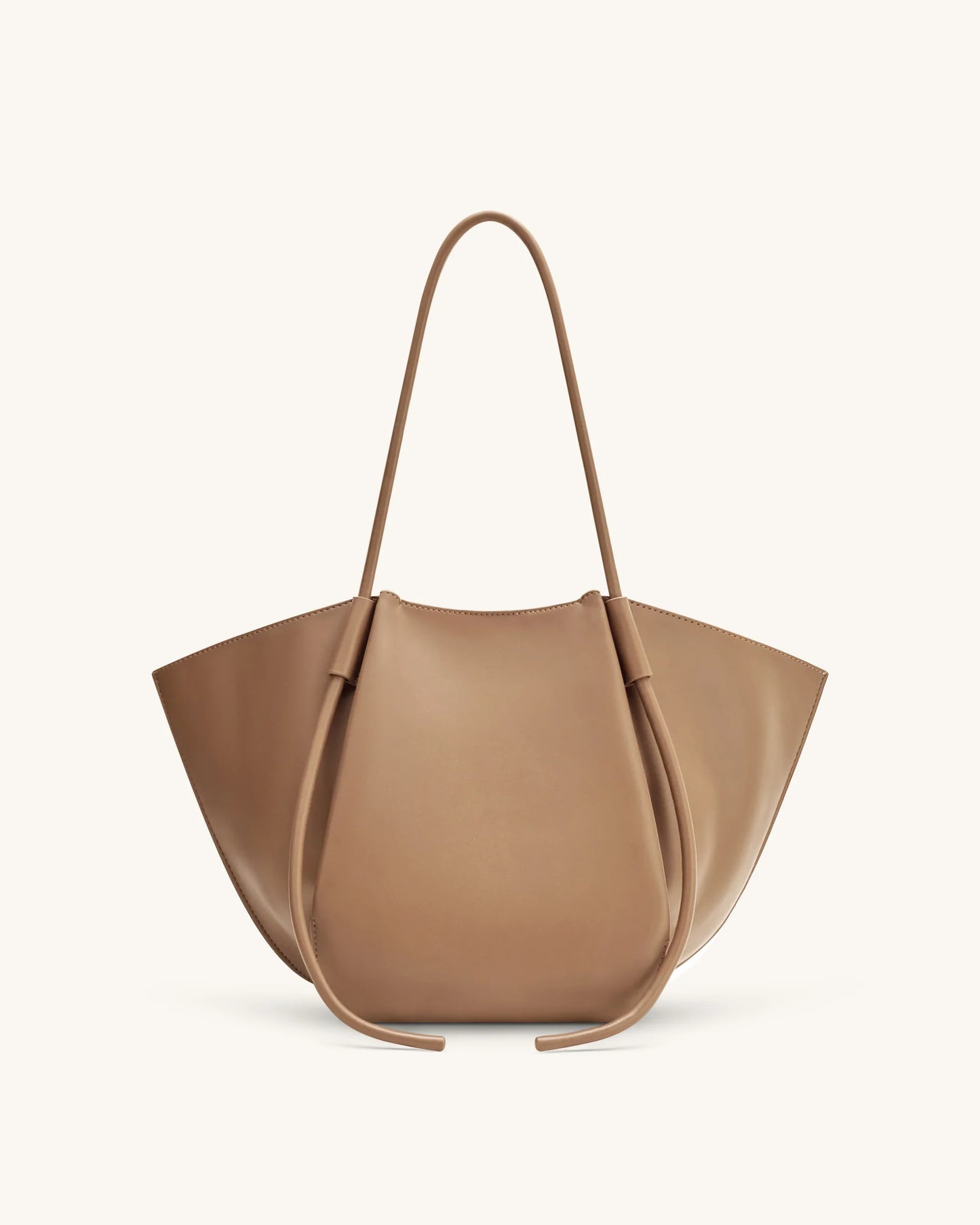 YARI Camel Vegan Leather Oversized Tote Bag