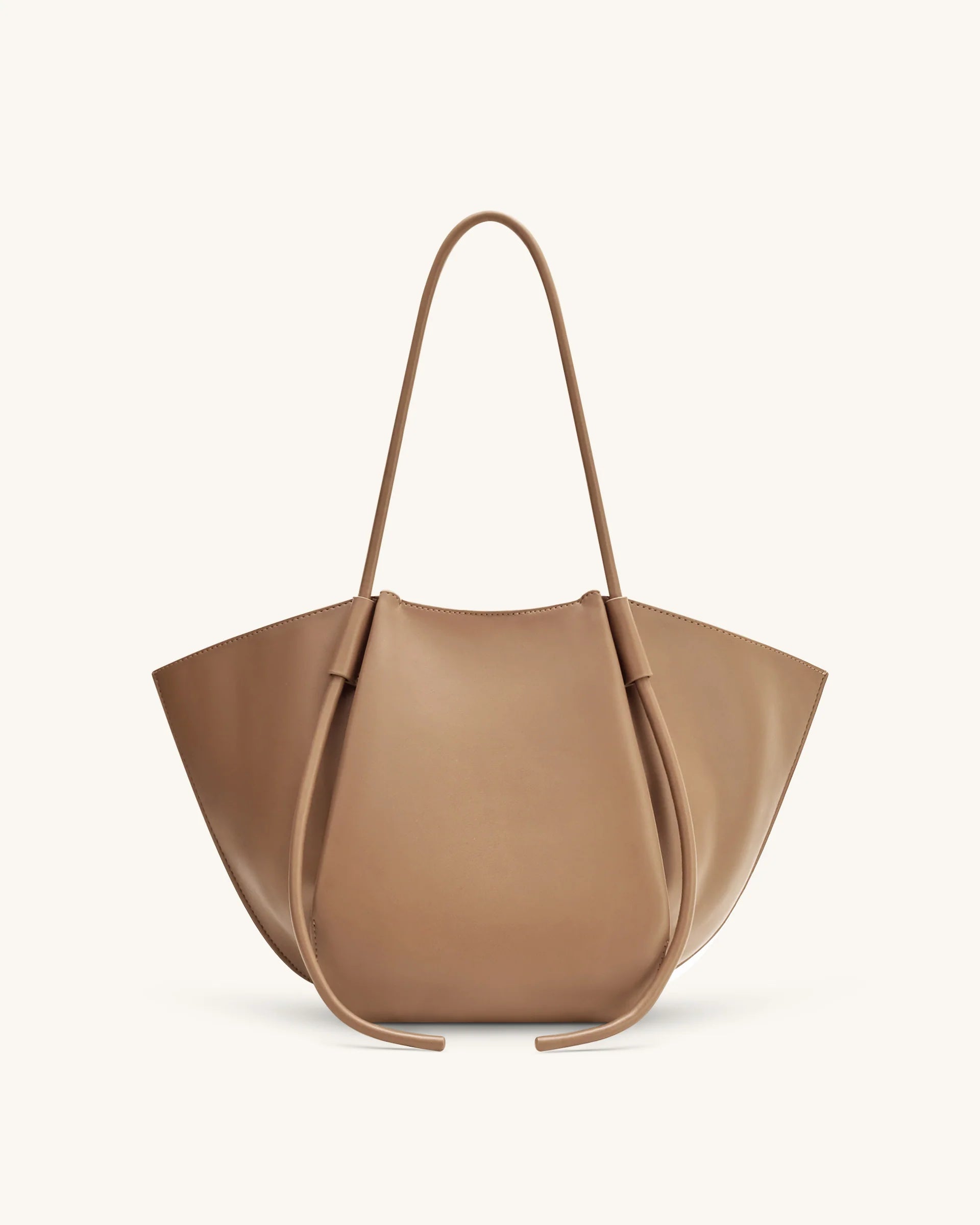 YARI Camel Vegan Leather Oversized Tote Bag