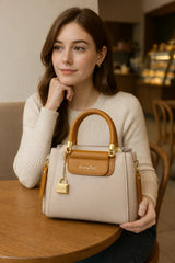 Luxury Designer Tote with Shoulder Strap & Lock Charm            4.7/5 ⭐⭐⭐⭐⭐ (968 reviews)