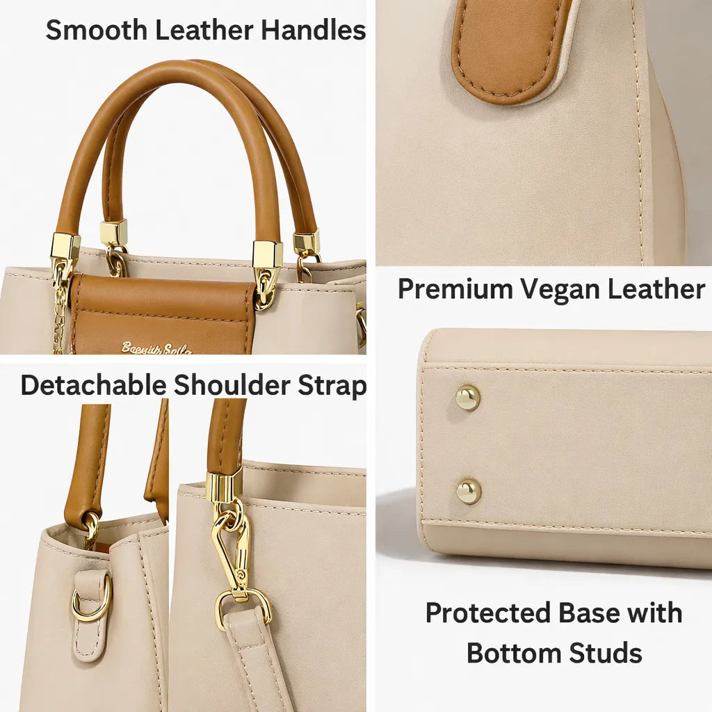 Luxury Designer Tote with Shoulder Strap & Lock Charm            4.7/5 ⭐⭐⭐⭐⭐ (968 reviews)