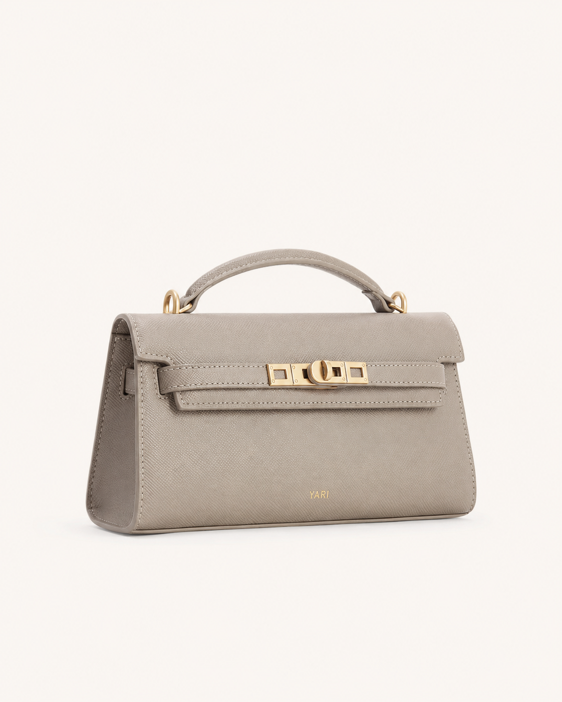 YARI Kelly Boxy Top-Handle Bag – Stone Grey