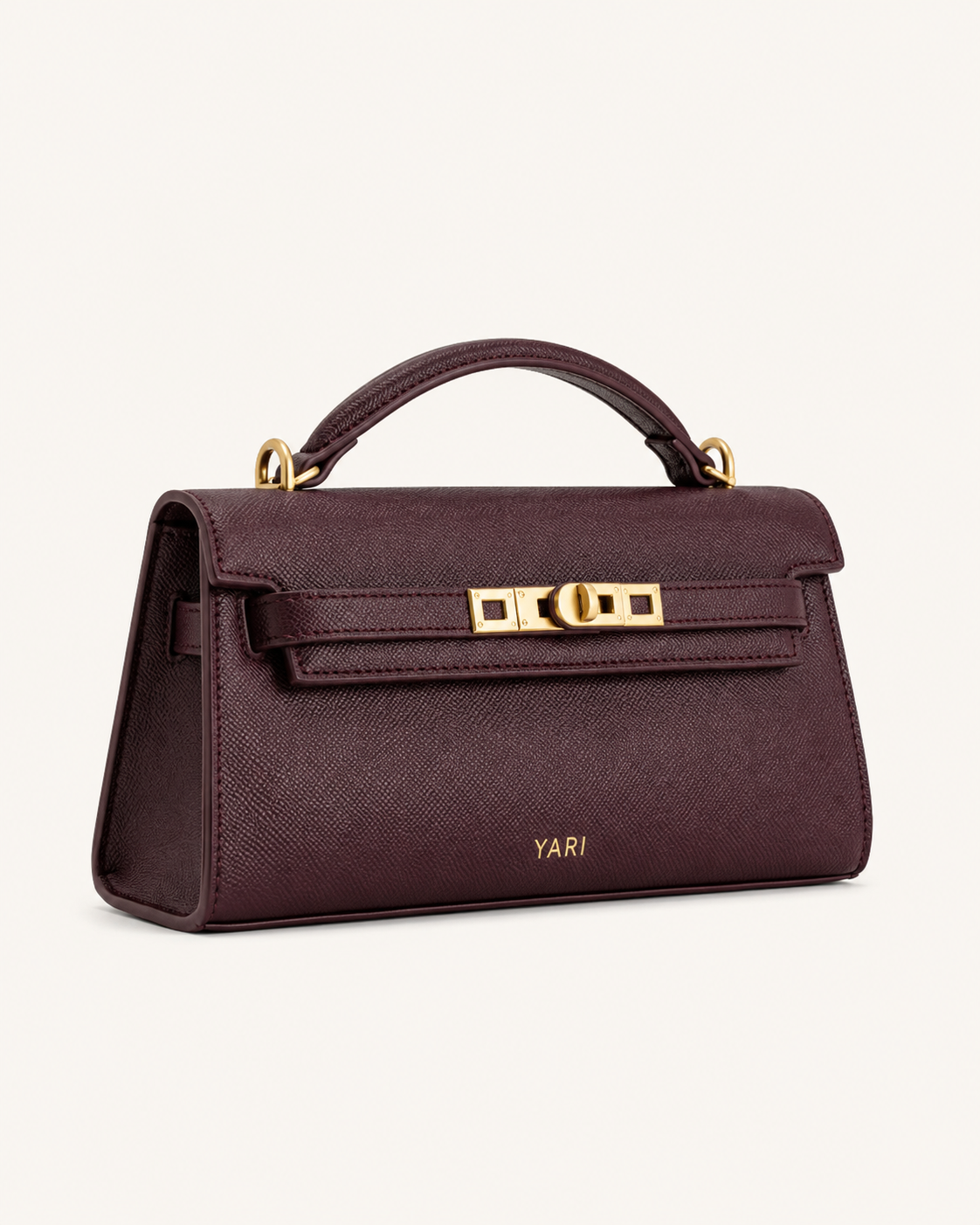 YARI Kelly Boxy Top-Handle Bag – Dark Plum