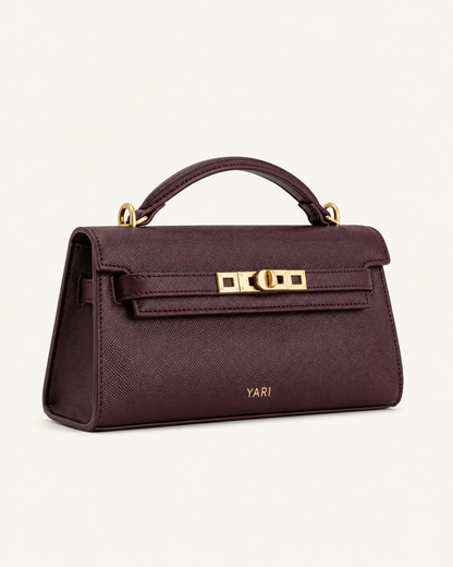 YARI Kelly Boxy Top-Handle Bag – Dark Plum