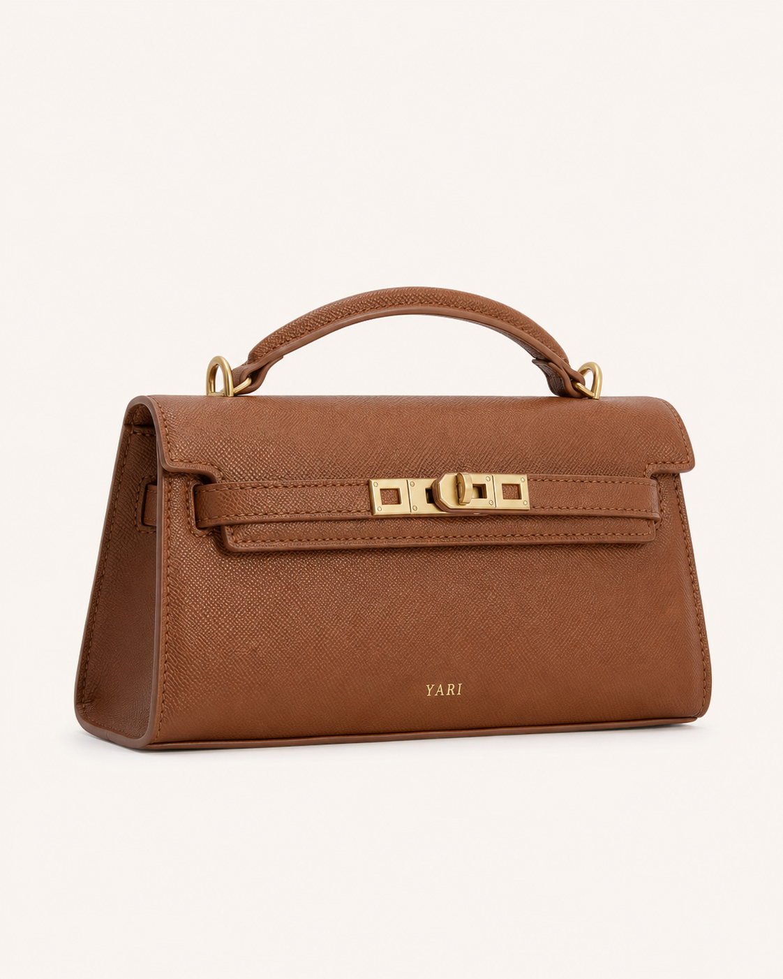 YARI Kelly Boxy Top-Handle Bag – Cognac Tan