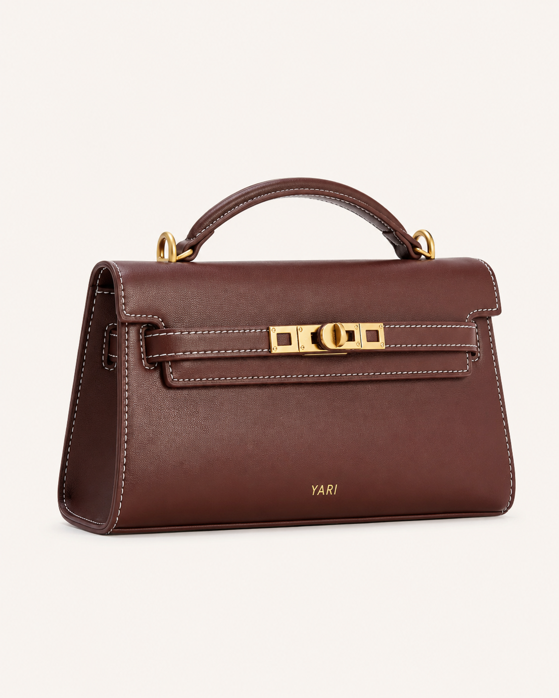 YARI Kelly Boxy Top-Handle Bag – Dark Oxblood