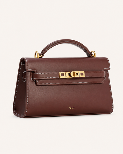 YARI Kelly Boxy Top-Handle Bag – Dark Oxblood