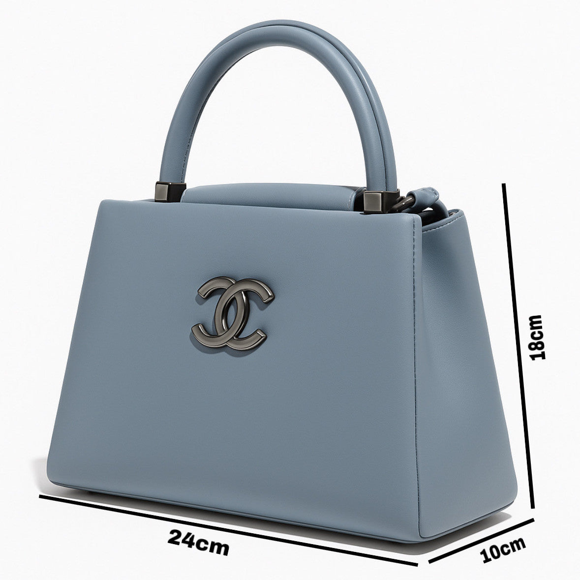 Blue Genuine Leather Messenger Bag For Women