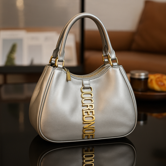 Luxury Metallic Elegance Shoulder & Handbag for Women – Premium Golden Hardware Designer PU Leather Bag