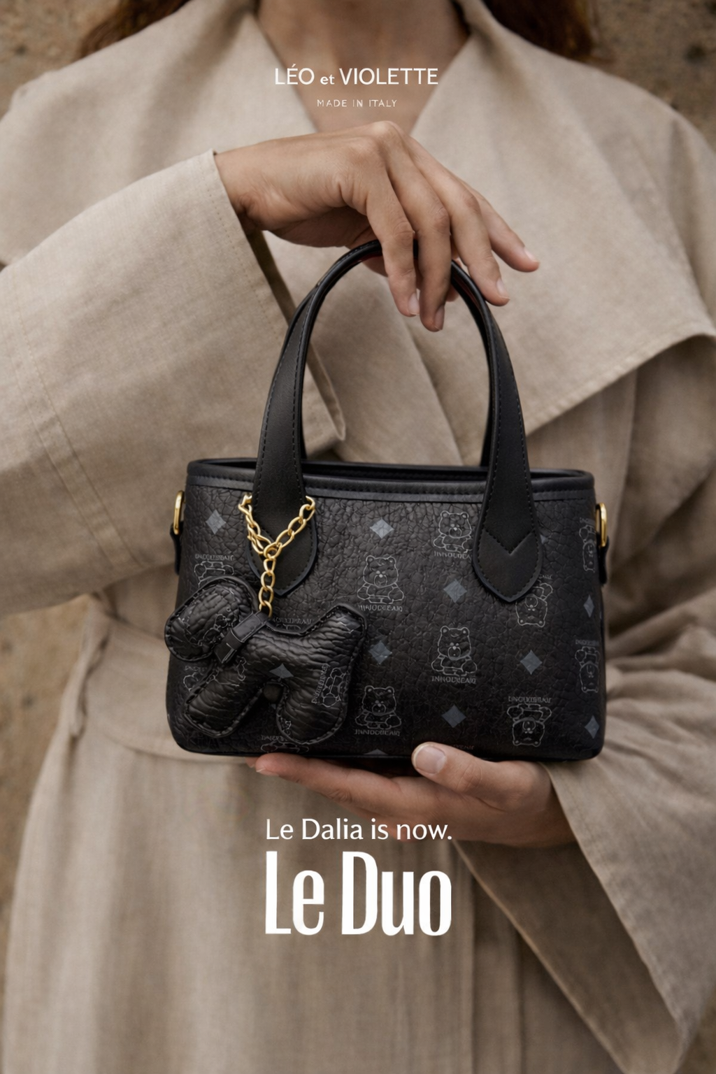 Midnight Monogram Mini Luxe Satchel