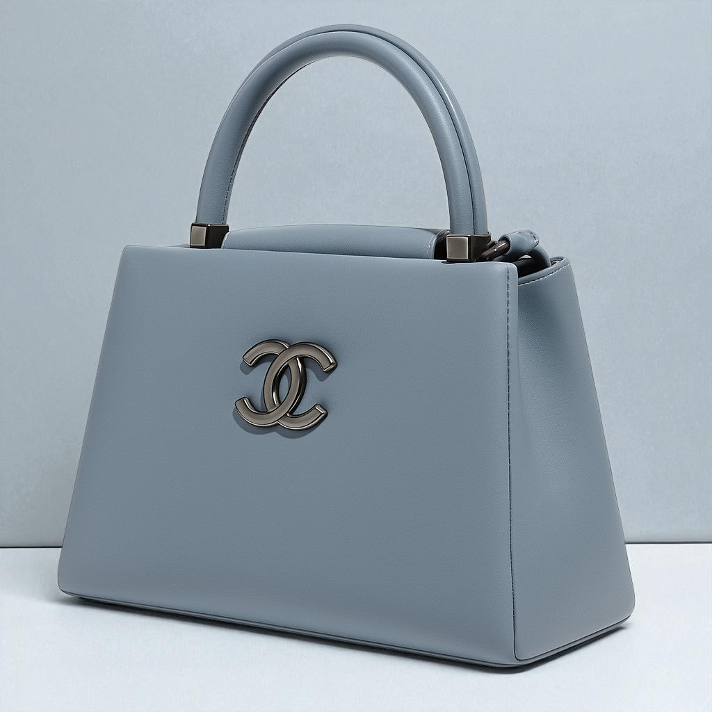 Blue Genuine Leather Messenger Bag For Women