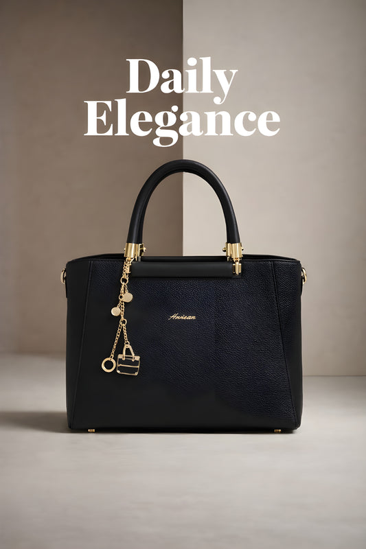 Noir Essence Luxe Structured Satchel