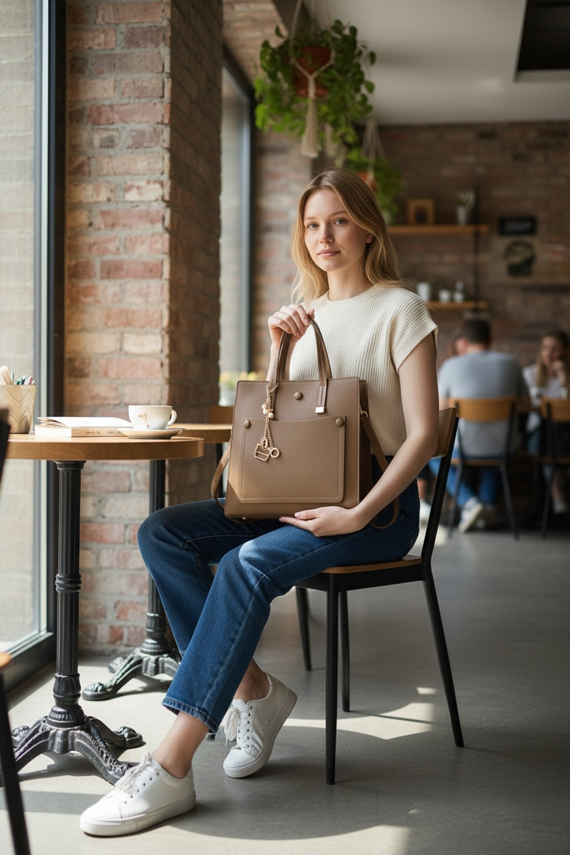 Amara Chestnut Charm Structured Tote