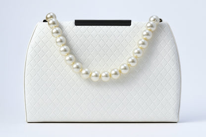 White Genuine Leather Clutch For Women
