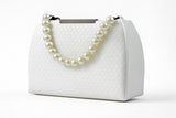 White Genuine Leather Clutch For Women