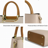 Premium Women’s Handbag – Elegant Beige Tote with Golden Lock Charm & Shoulder Strap