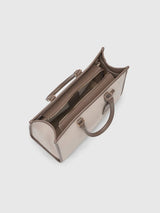 YARI Classic Beige Structured Tote Handbag with Detachable Strap