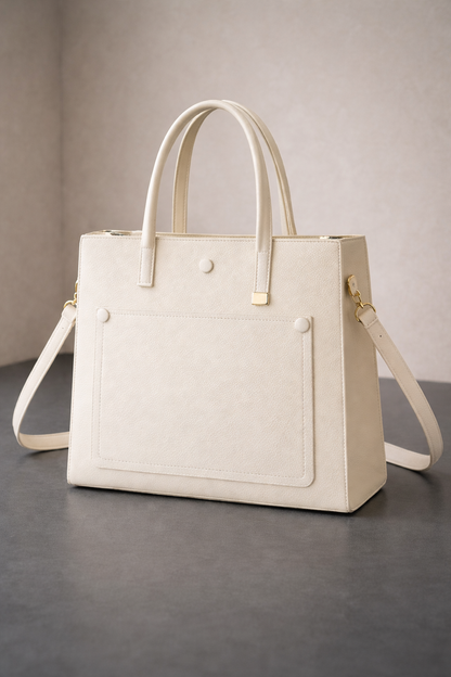 YARI Ivory Grace Structured Satchel Handbag