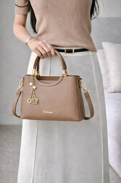 YARI Taupe Luxe Top Handle Satchel