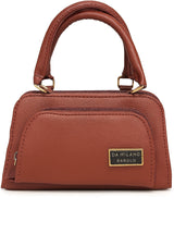 Maroon Synthetic Leather Sling Bag For Girls