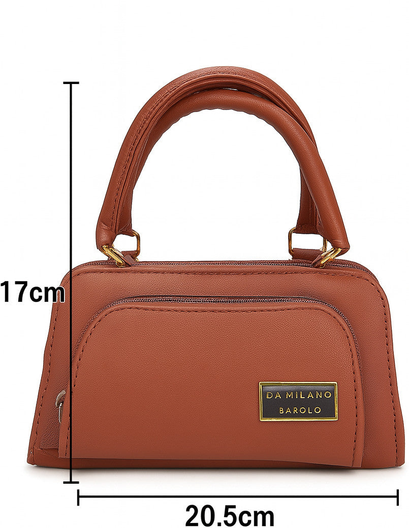 Maroon Synthetic Leather Sling Bag For Girls