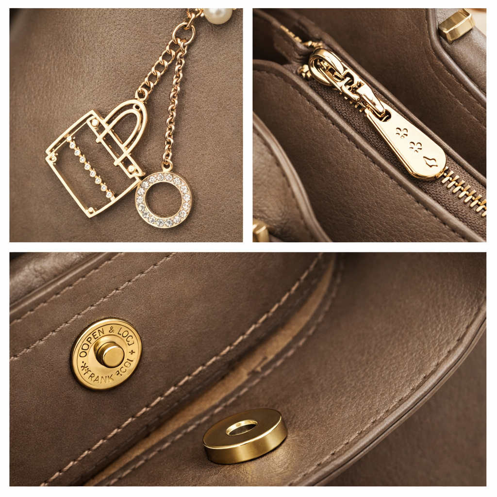 Mocha Grace Luxe Structured Satchel