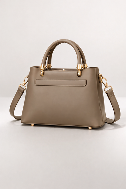 Mocha Grace Luxe Structured Satchel