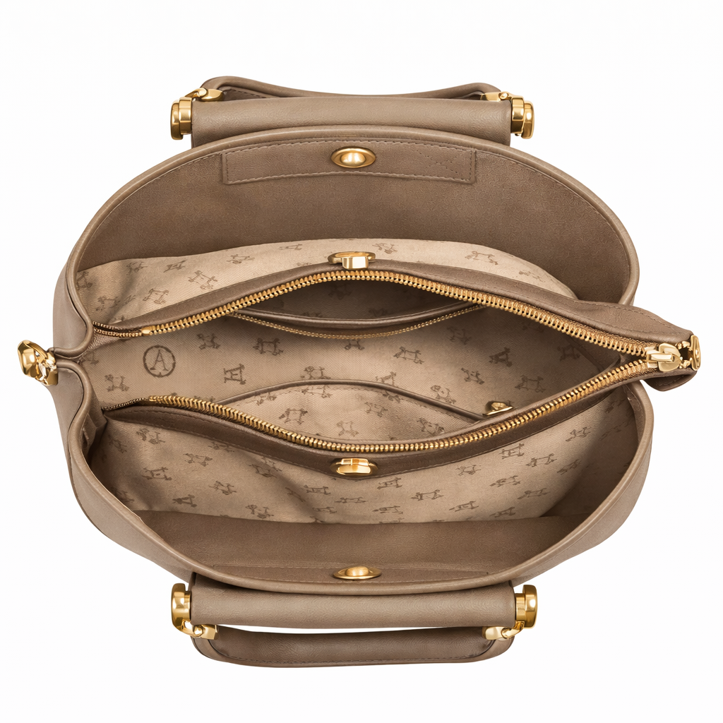 Mocha Grace Luxe Structured Satchel