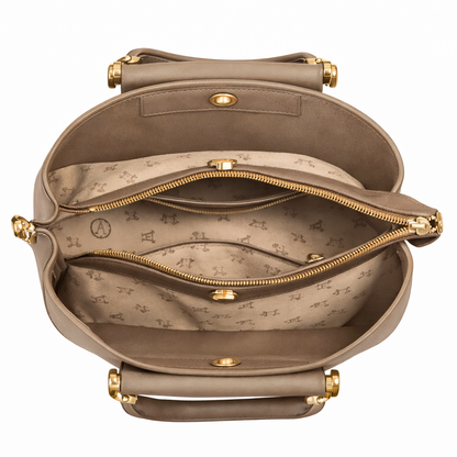 Mocha Grace Luxe Structured Satchel