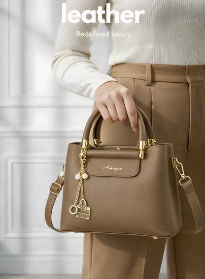 Mocha Grace Luxe Structured Satchel
