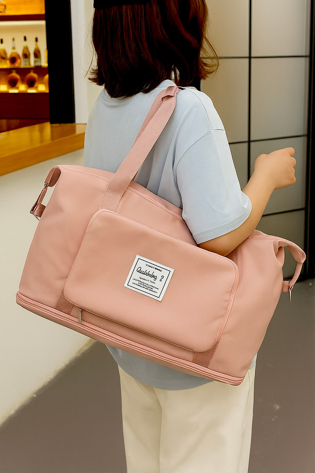Light Pink Premium Travel Bag For Women