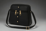 Black Genuine Leather Sling Bag For Women