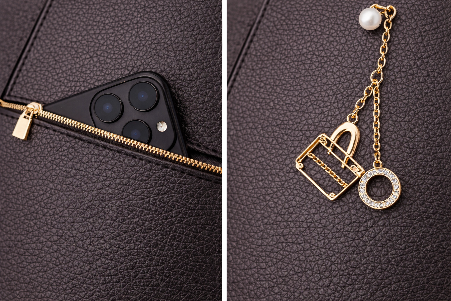 Noir Essence Luxe Structured Satchel