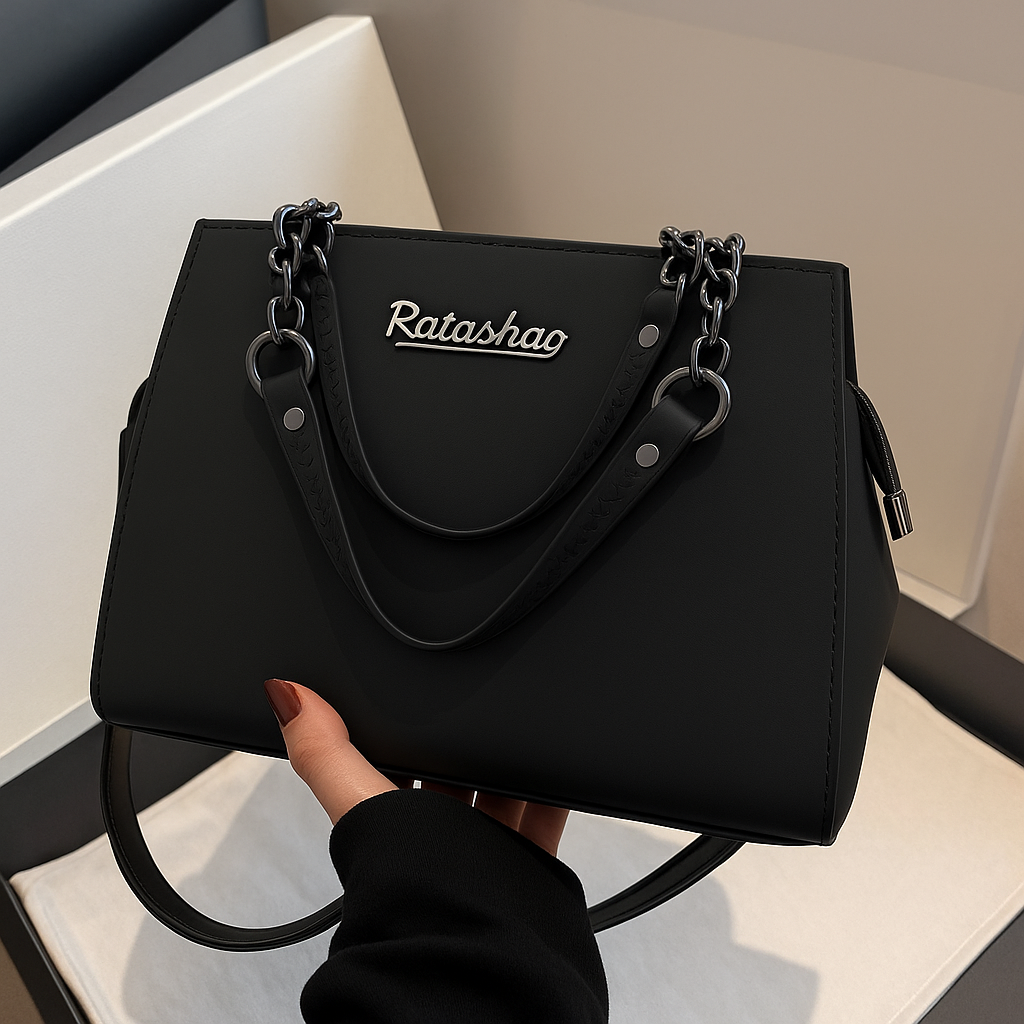Black Genuine Leather Messenger Bag For Women